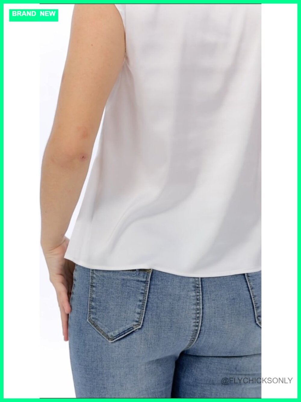 Silk Satin Cowl Neck Cap Sleeve Blouse - Picture 6 of 6